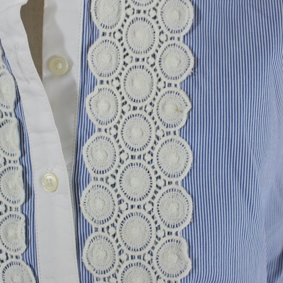 Banana Republic pullover collared pinstriped shirt - Picture 8 of 10